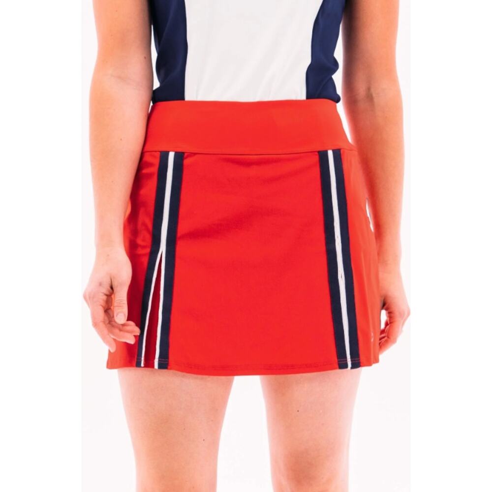 FORAY GOLF America Braid Skort Red Pleated Golf Skirt Patriotic Women's M